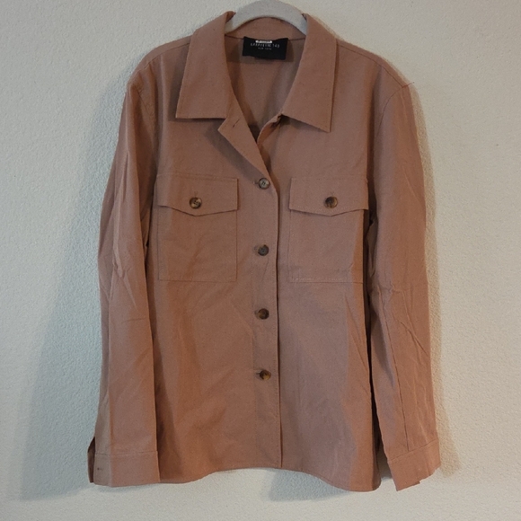 Lafayette 148 New York Mauve Utility Jacket/Overshirt - Picture 4 of 4